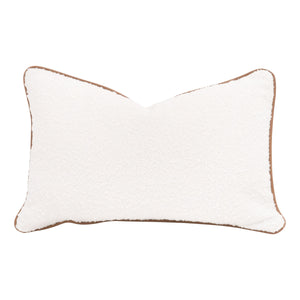 The Not So Basic 20" Essential Lumbar Pillow in Boucle Snow & Whiskey Brown - Set of 2