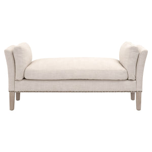Warner Bench in  Bisque French Linen, Natural Gray Ash