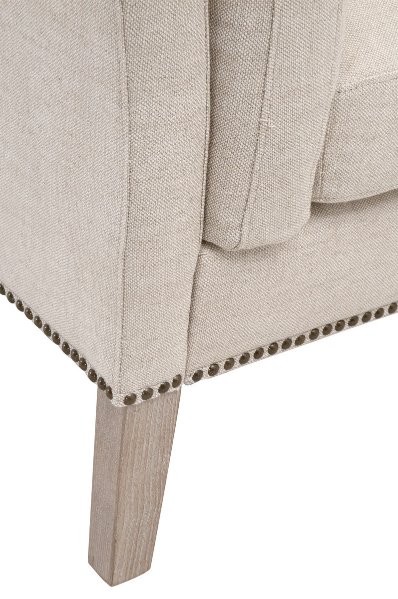 Warner Bench in  Bisque French Linen, Natural Gray Ash