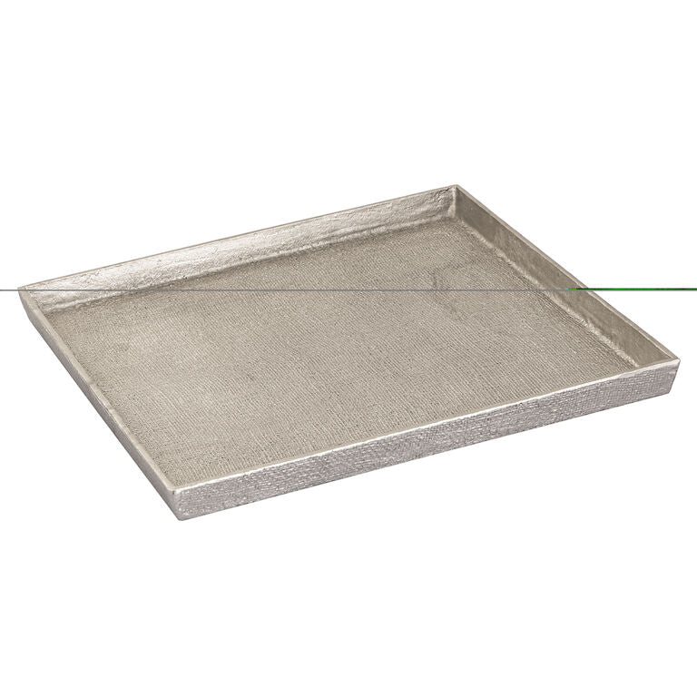 Square Linen Texture Tray - Set of 2 Nickel