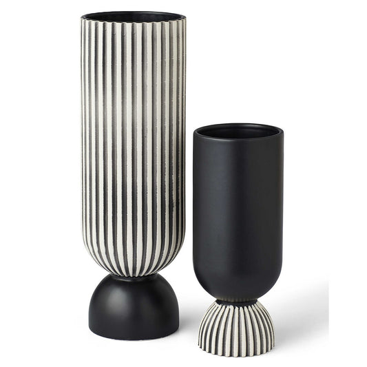 Channeled Vases, Set of 2