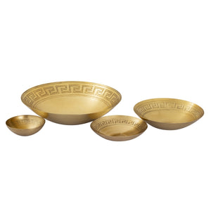 Greek Key Centerpiece Bowl - Brass