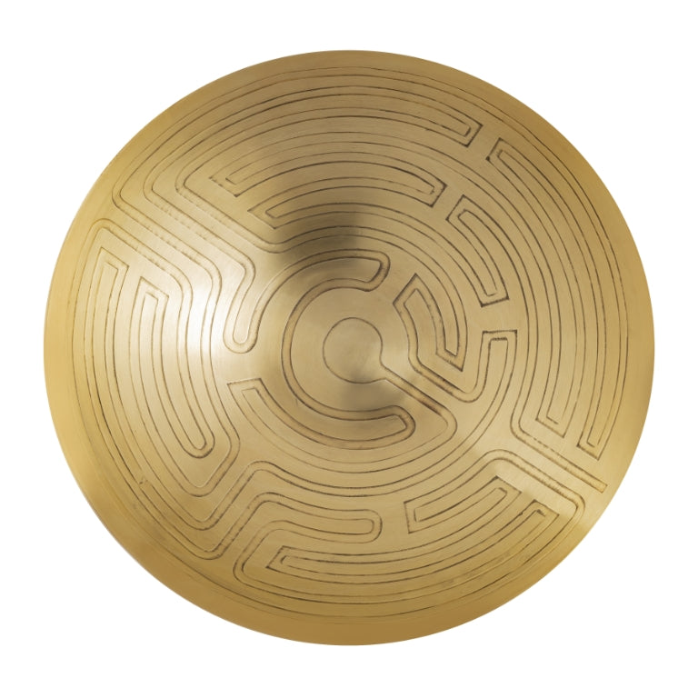 Maze Etched Centerpiece Bowl - Brass