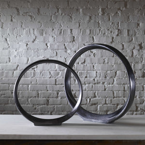 Orbits Ring Sculptures, Black NIckel