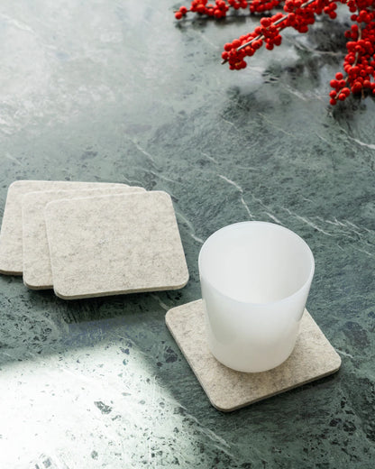 Bierfilzl Merino Wool Square Coasters (Solid 4 Pack)