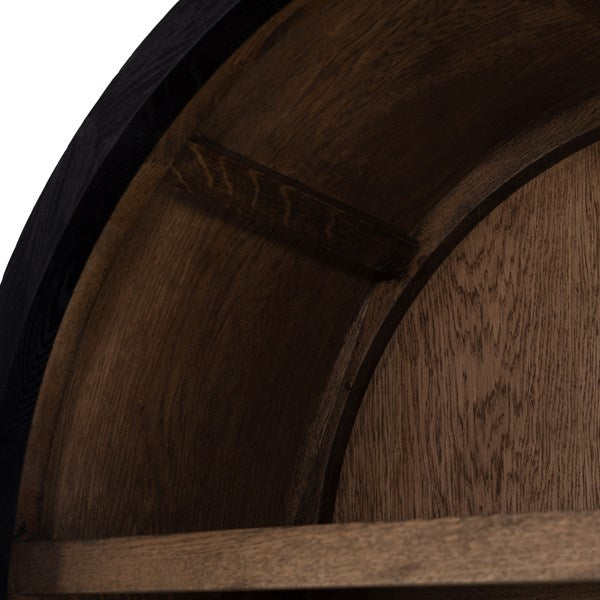 Four Hands Tolle Cabinet in Drifted Matte Black with Drifted Oak