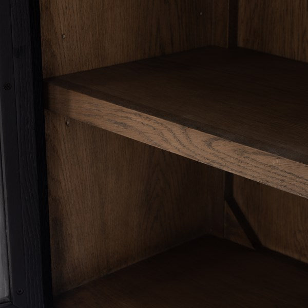 Four Hands Tolle Cabinet in Drifted Matte Black with Drifted Oak