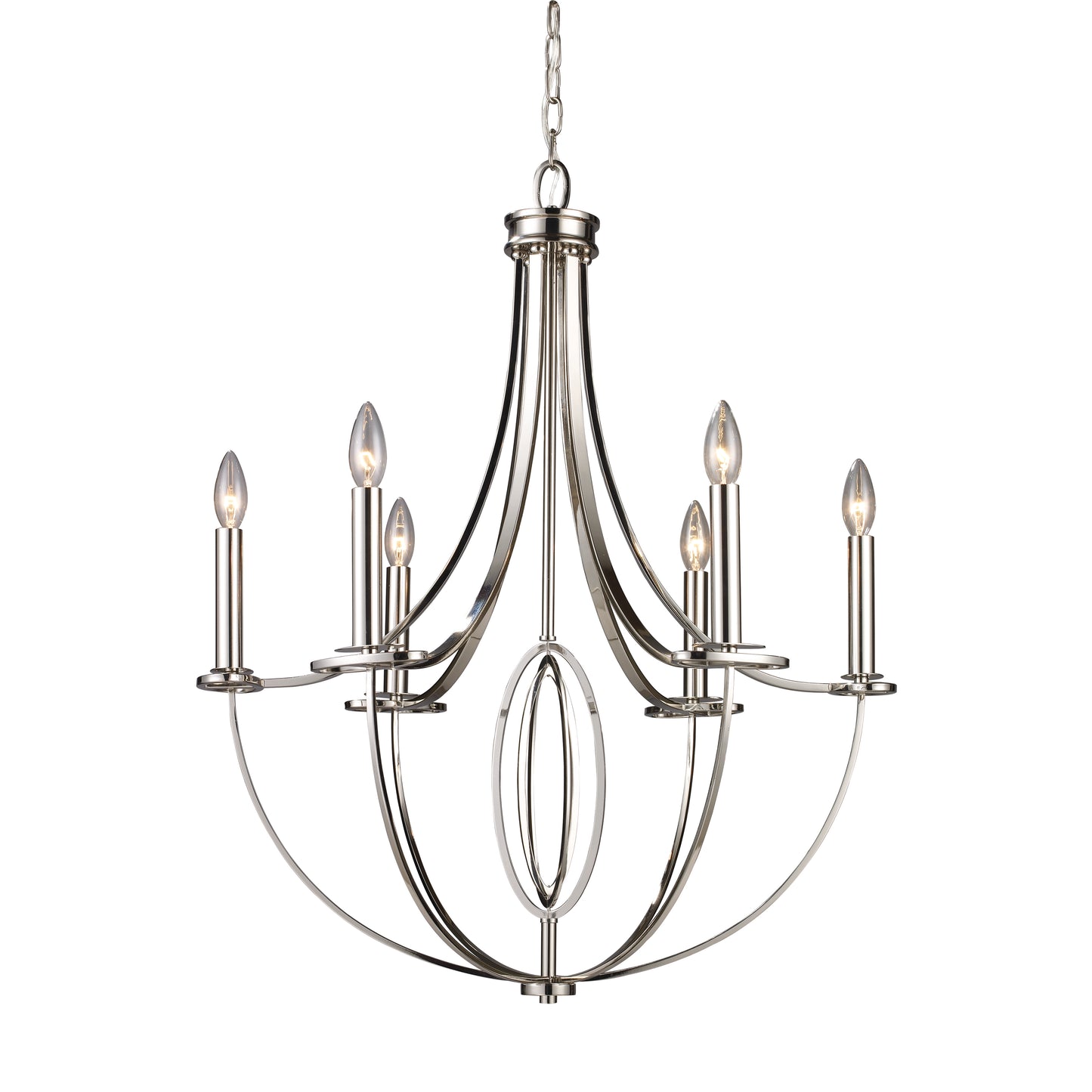 Demo FT product - Dione 25'' Wide 6-Light Chandelier - Polished Nickel