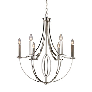 Demo FT product - Dione 25'' Wide 6-Light Chandelier - Polished Nickel