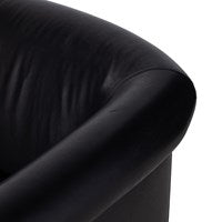 Four Hands Colby Black Leather Swivel Chair