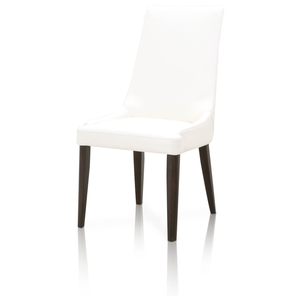 Aurora Dining Chair  - Alabaster Leather, Dark Wenge