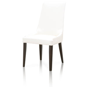 Aurora Dining Chair  - Alabaster Leather, Dark Wenge