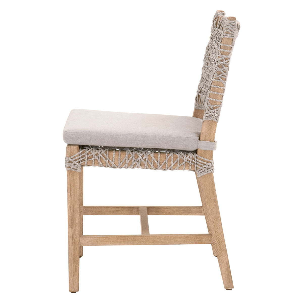 Costa Dining Chair - Taupe & White Flat Rope, Pumice, Natural Gray Mahogany