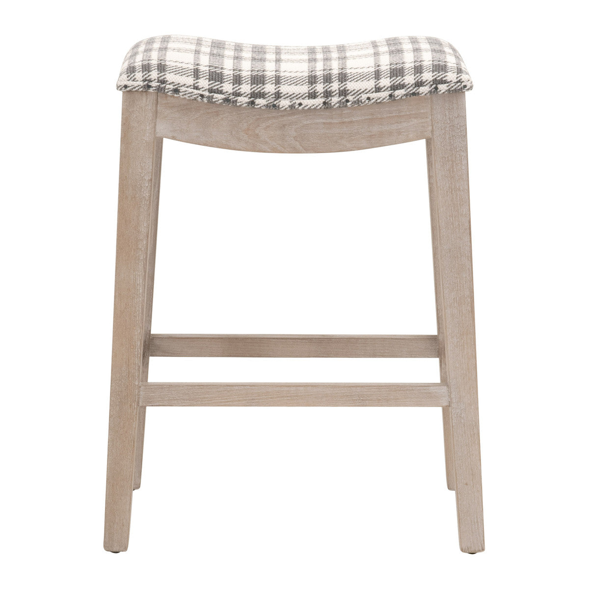 Harper Counter Stool in Tartan Charcoal, Natural Gray Ash
