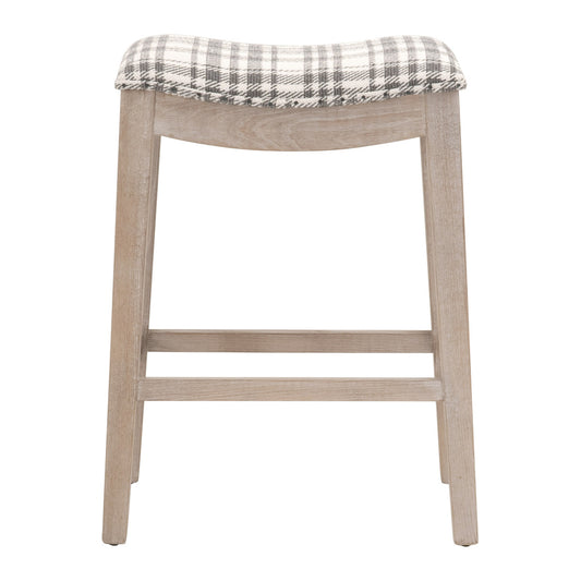 Harper Counter Stool in Tartan Charcoal, Natural Gray Ash