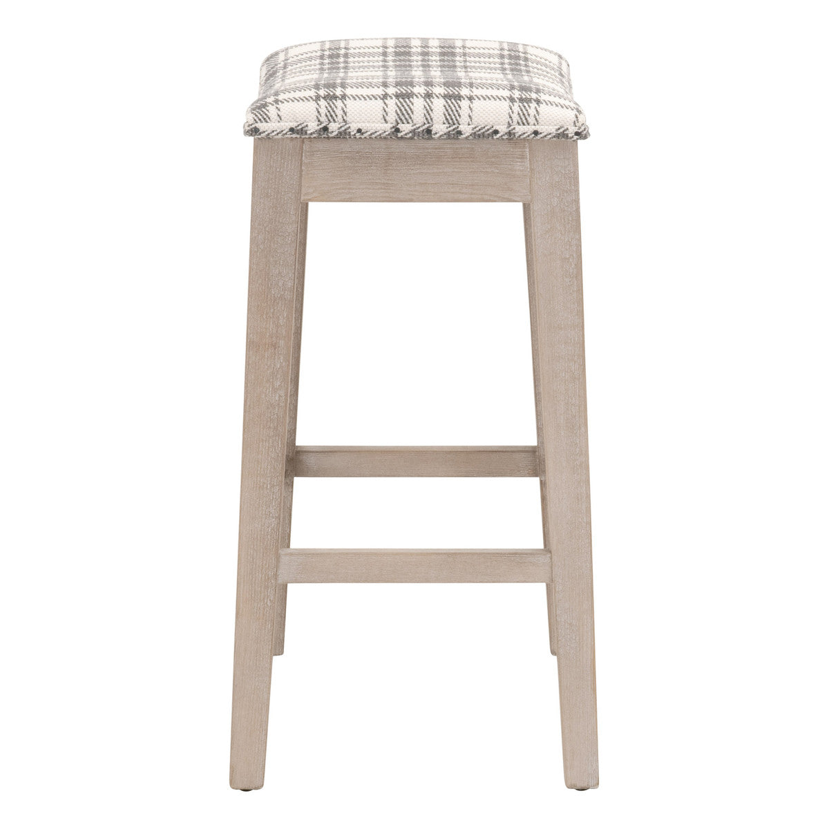 Harper Counter Stool in Tartan Charcoal, Natural Gray Ash