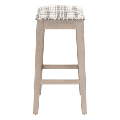 Harper Counter Stool in Tartan Charcoal, Natural Gray Ash