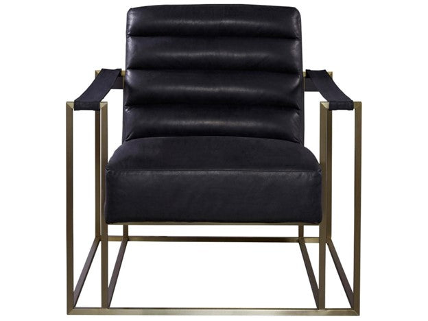 Jensen Black Leather Accent Chair