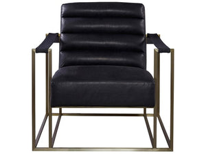 Jensen Black Leather Accent Chair