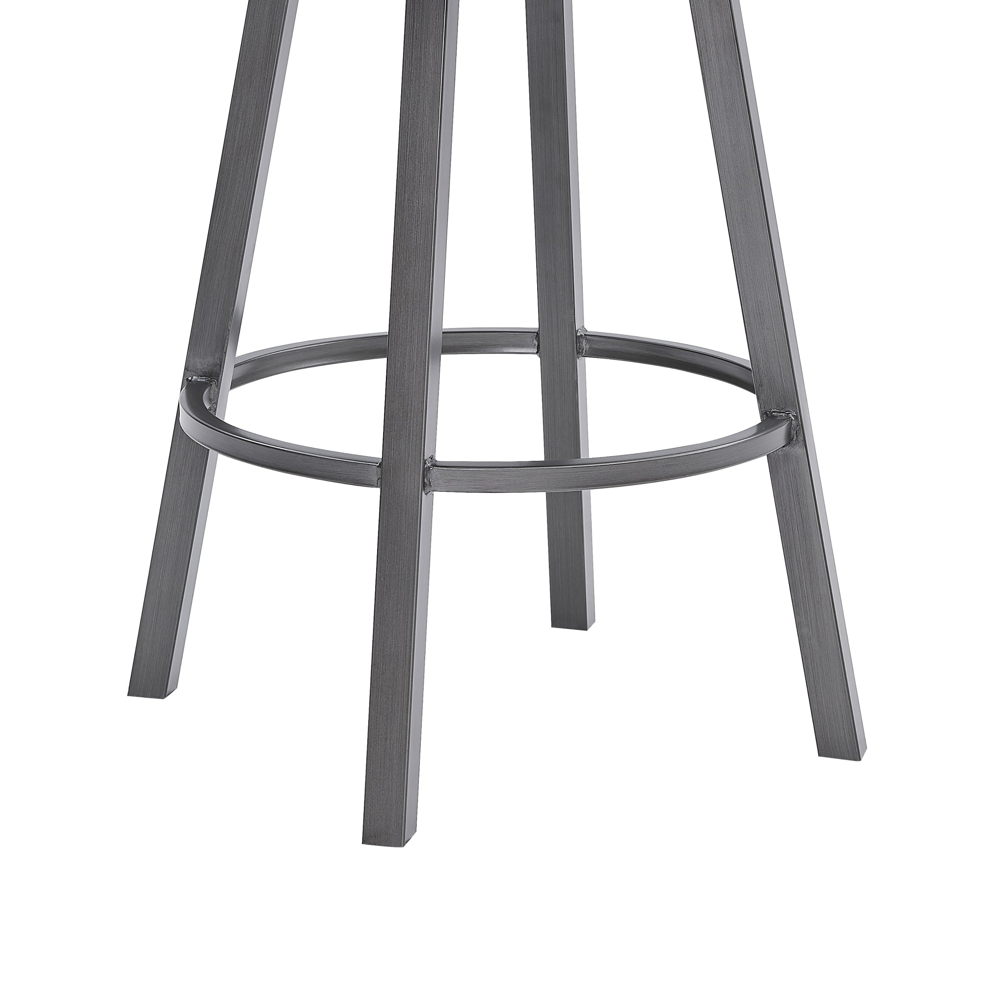 Fargo Counter Stool or Barstool in Mineral Finish with Black Faux Leather
