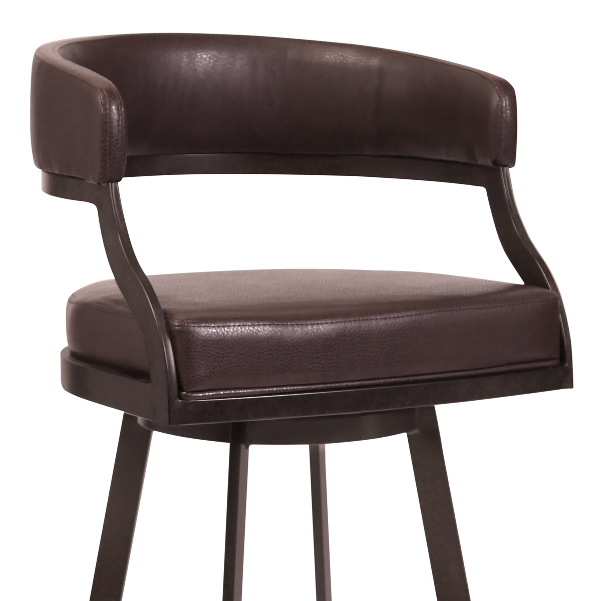 Saturn Counter Stool or Barstool in Auburn Bay and Brown Faux Leather ...
