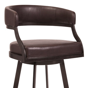 Saturn Counter Stool or Barstool in Auburn Bay and Brown Faux Leather