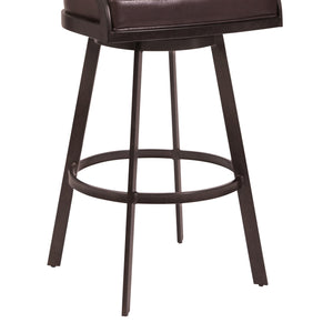 Saturn Counter Stool or Barstool in Auburn Bay and Brown Faux Leather