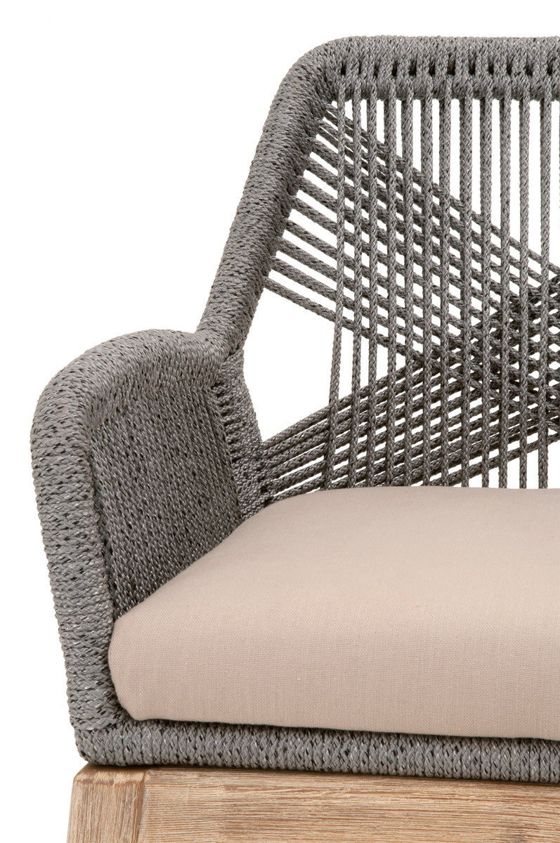 Loom Arm Chair - Platinum Rope, Light Gray, Natural Gray Mahogany