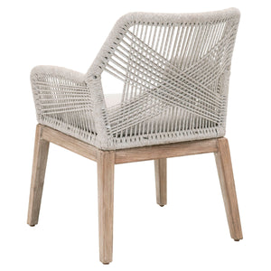 Loom Arm Chair - Taupe & White Flat Rope, Pumice, Natural Gray Mahogany