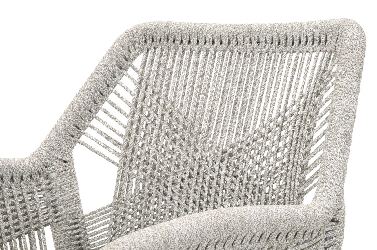 Loom Arm Chair - Taupe & White Flat Rope, Pumice, Natural Gray Mahogany