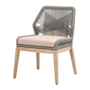 Loom Dining Chair - Platinum Rope, Light Gray, Natural Gray Mahogany