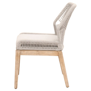 Loom Dining Chair - Taupe & White Flat Rope, Pumice, Natural Gray Mahogany