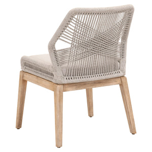 Loom Dining Chair - Taupe & White Flat Rope, Pumice, Natural Gray Mahogany