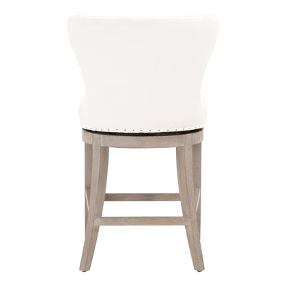 Milton Swivel Counter Stool in LiveSmart Peyton-Pearl, Natural Gray Ash