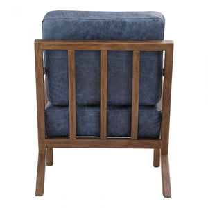 Drexel Arm Chair in Kaiso Blue Leather
