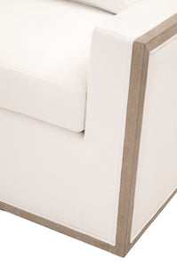 Wood Framed Swivel Club Chair