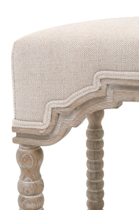 Rue Counter Stool in Bisque French Linen, Natural Gray Ash