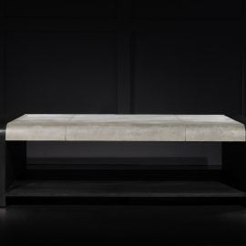 Watson Coffee Table - with Ashen Shagreen Leather