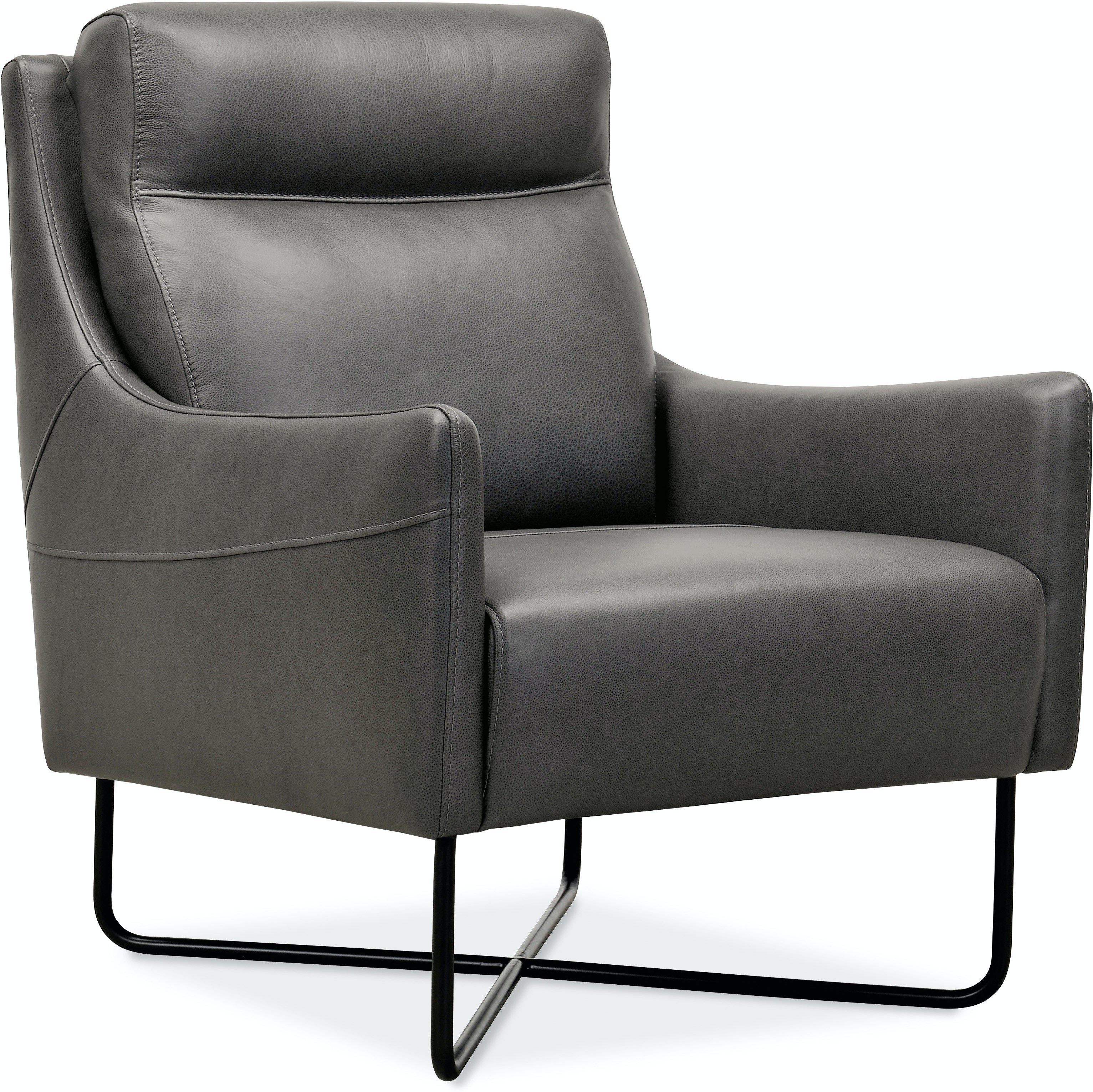 Hooker Furniture Living Room Efron Club Chair With Black Metal Base