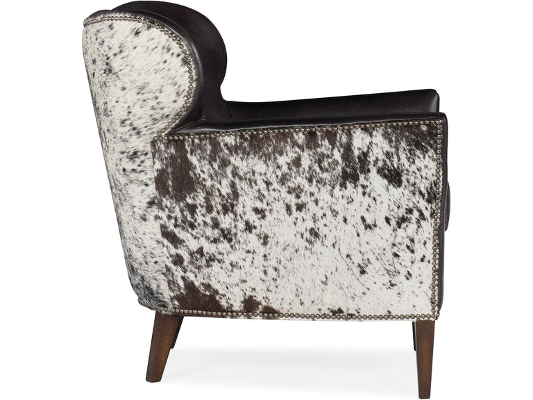 Hooker Furniture Living Room Kato Leather Club Chair w/ Salt Pepper