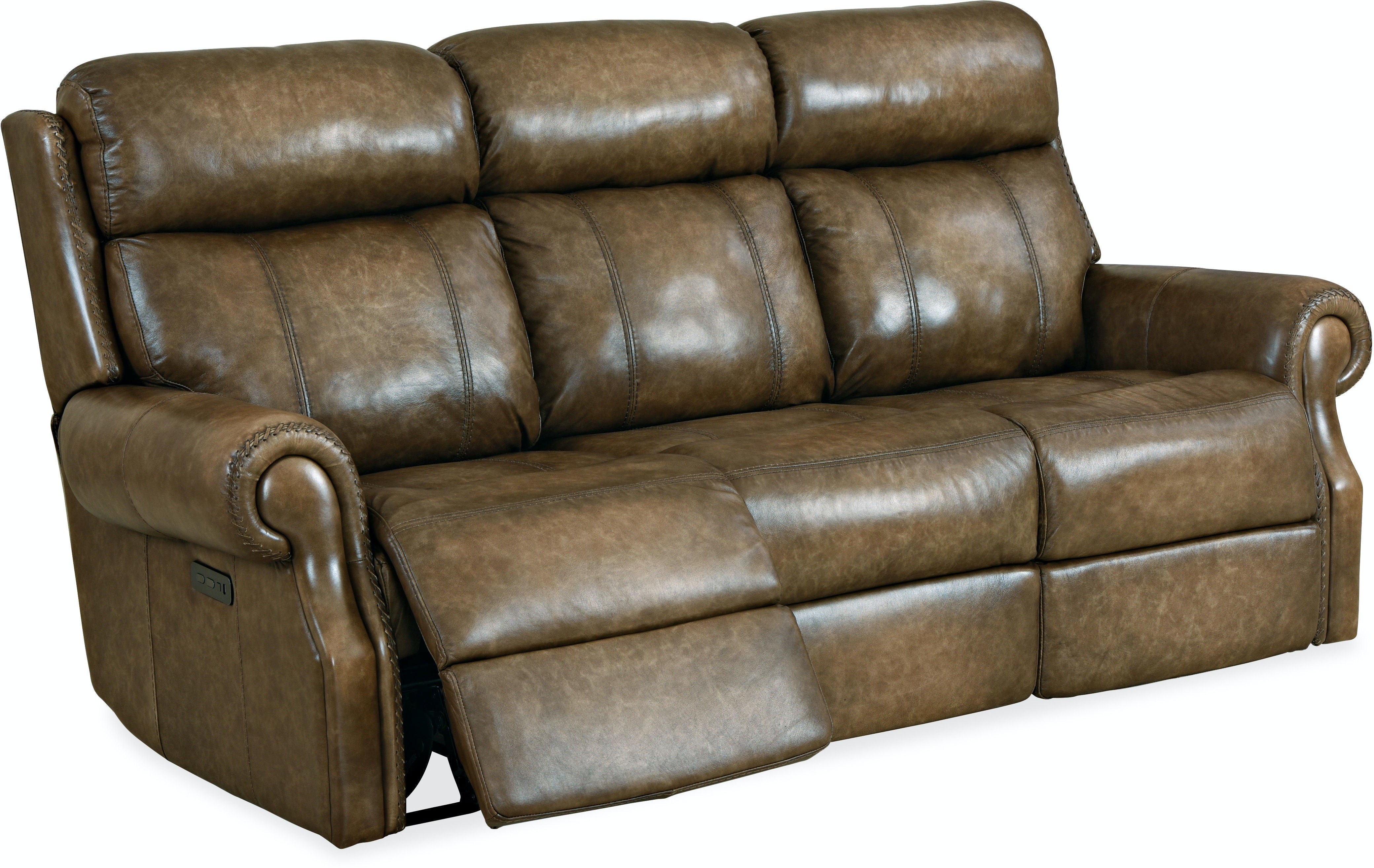 Hooker Furniture Living Room Brooks PWR Sofa w/PWR Headrest
