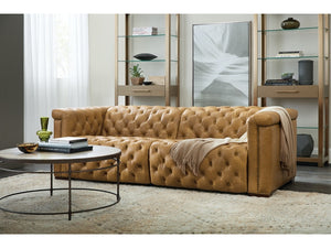 Light Brown Hooker Furniture Power Reclining Sofa with Power Headrest