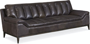 Hooker Furniture Living Room Kandor Leather Stationary Sofa